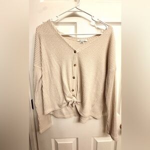 American Eagle Outfitters Cream Knit Cardigan